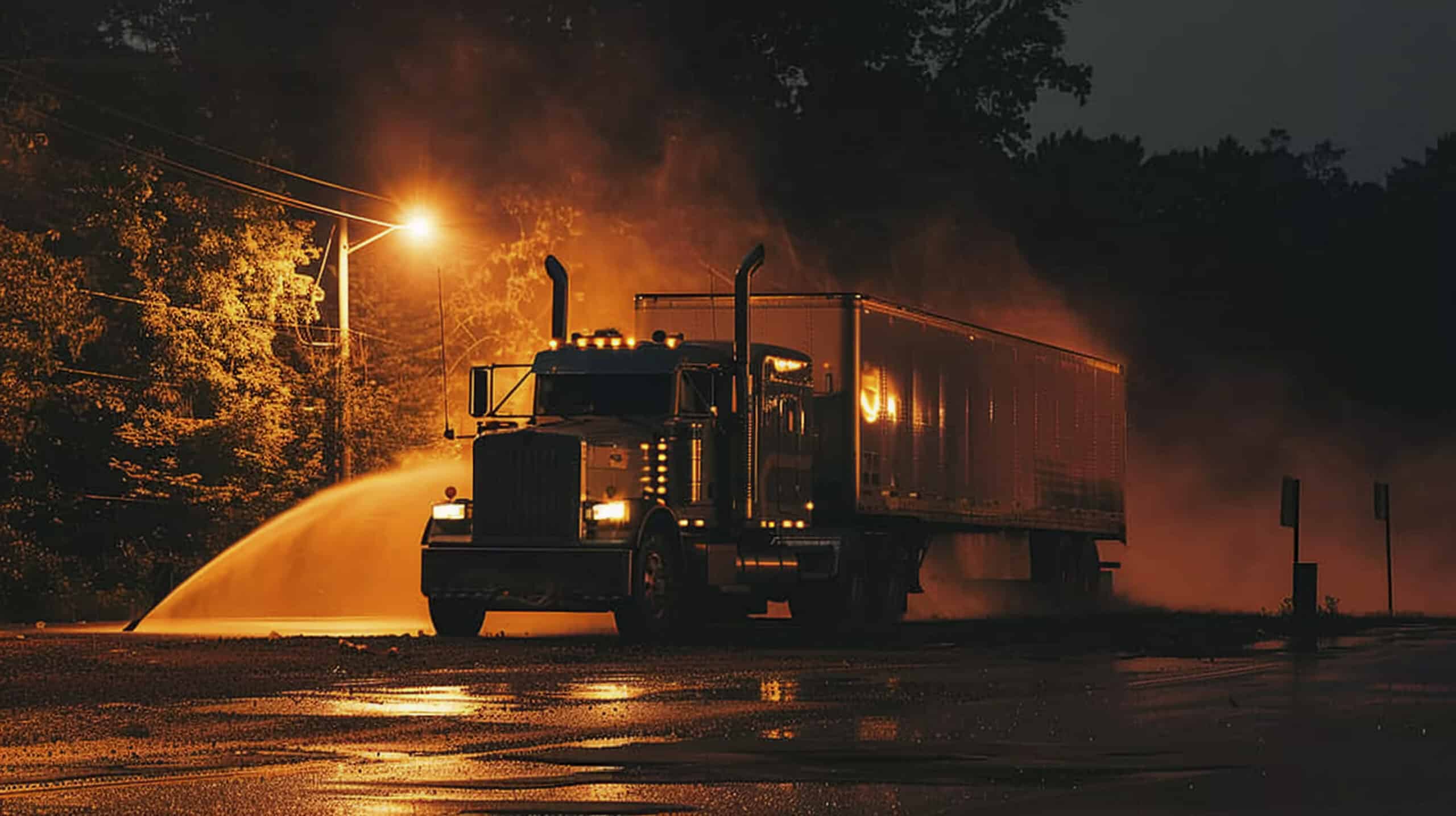 camion en llamas