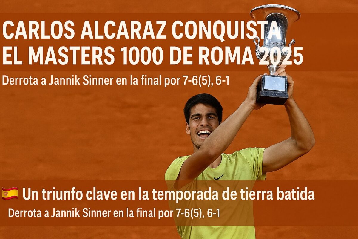 Carlos Alcaraz se corona en Roma tras vencer a Jannik Sinner en la final del Masters 1000