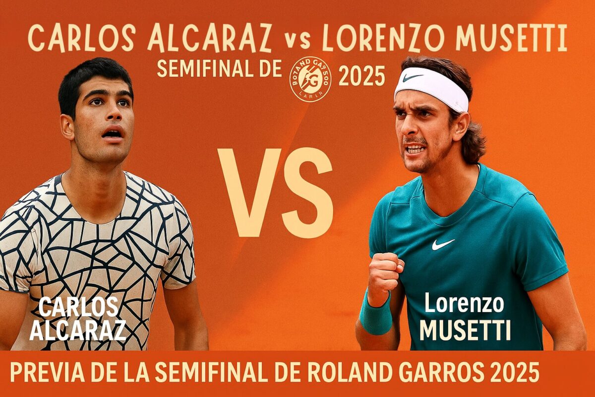Semifinal de Roland Garros entre Alcaraz y Musetti