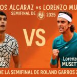 Semifinal de Roland Garros entre Alcaraz y Musetti