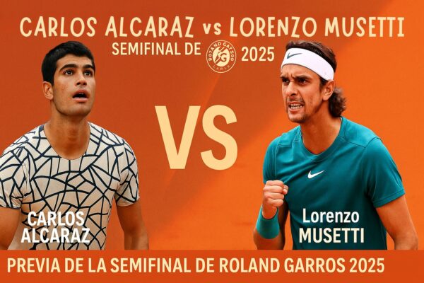 Semifinal de Roland Garros entre Alcaraz y Musetti