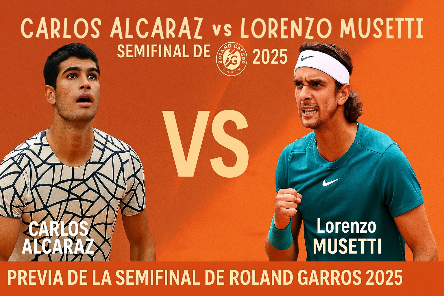 Semifinal de Roland Garros entre Alcaraz y Musetti