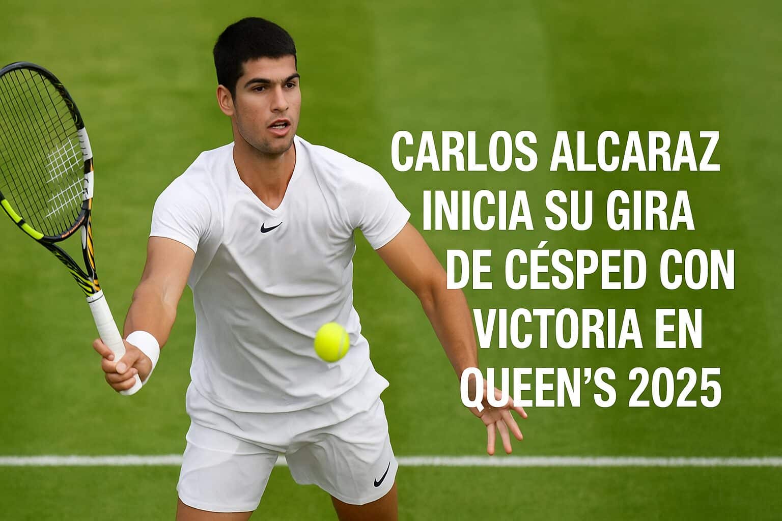 Carlos alcaraz inicia su gira en cesped con victoria